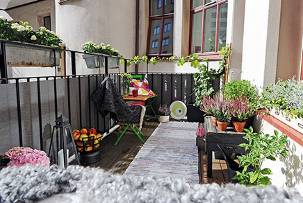 Sonnige und gemütliche Balkon