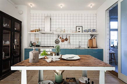 Stilvolle blau Küche