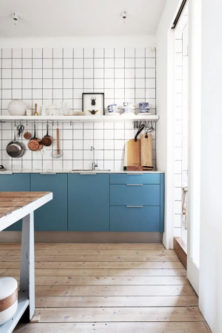 Stilvolle blau Küche